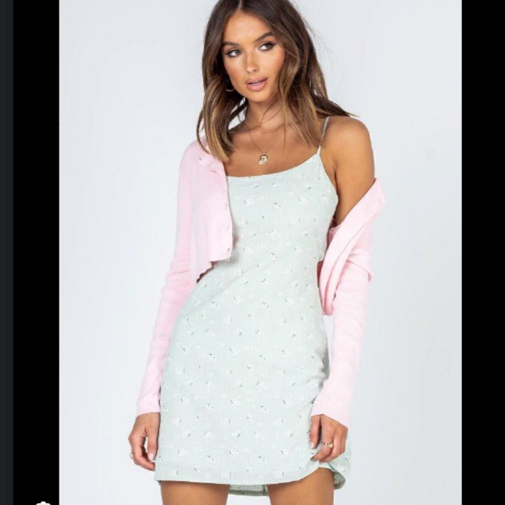 NWT! Princess Polly bass mini dress green
